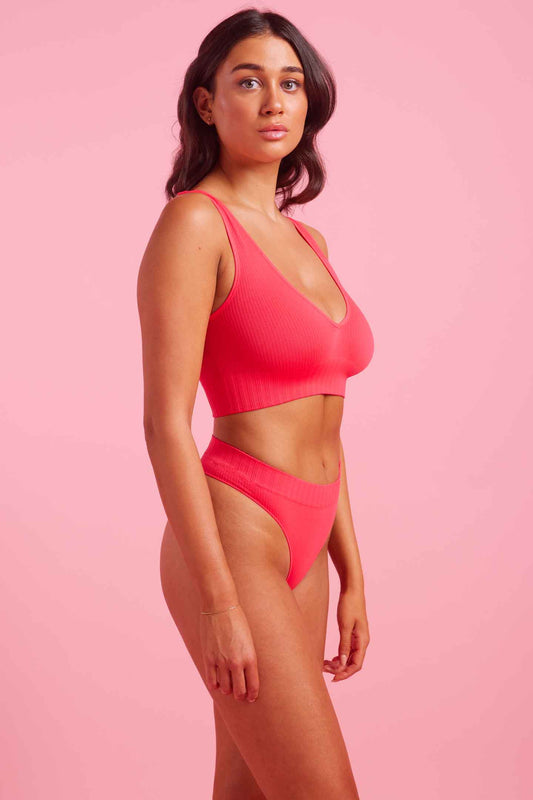 Ivy Seamfree High Waist G-string Coral