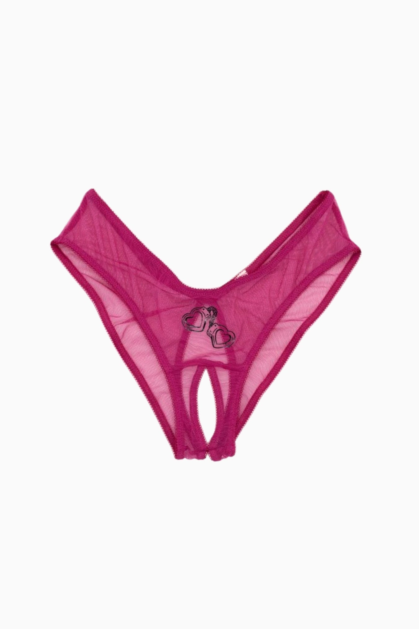 Heart Cuffs Crotchless Brief – Size S | Archive Sample