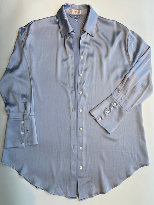Pyjamas 100% Silk Set Shirt Pants Light Blue