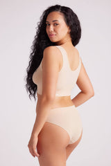 Ivy Seamfree Reversible Crop Top Taupe