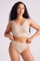 Ivy Seamfree Reversible Crop Top Taupe