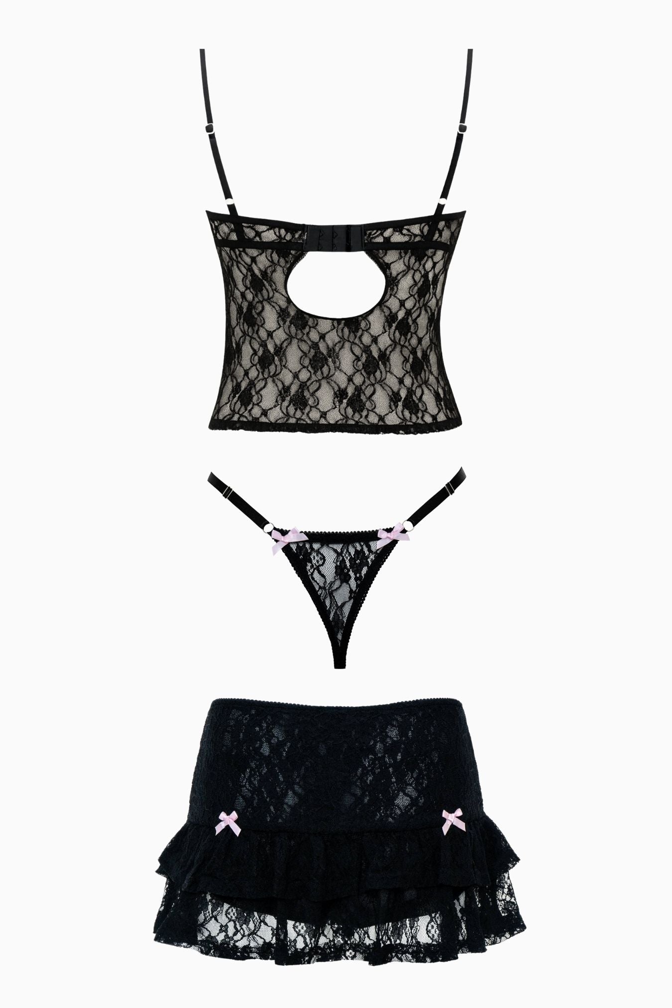 Jae Bunny Lace 3-Piece Set Black – Size S | Archive Sample