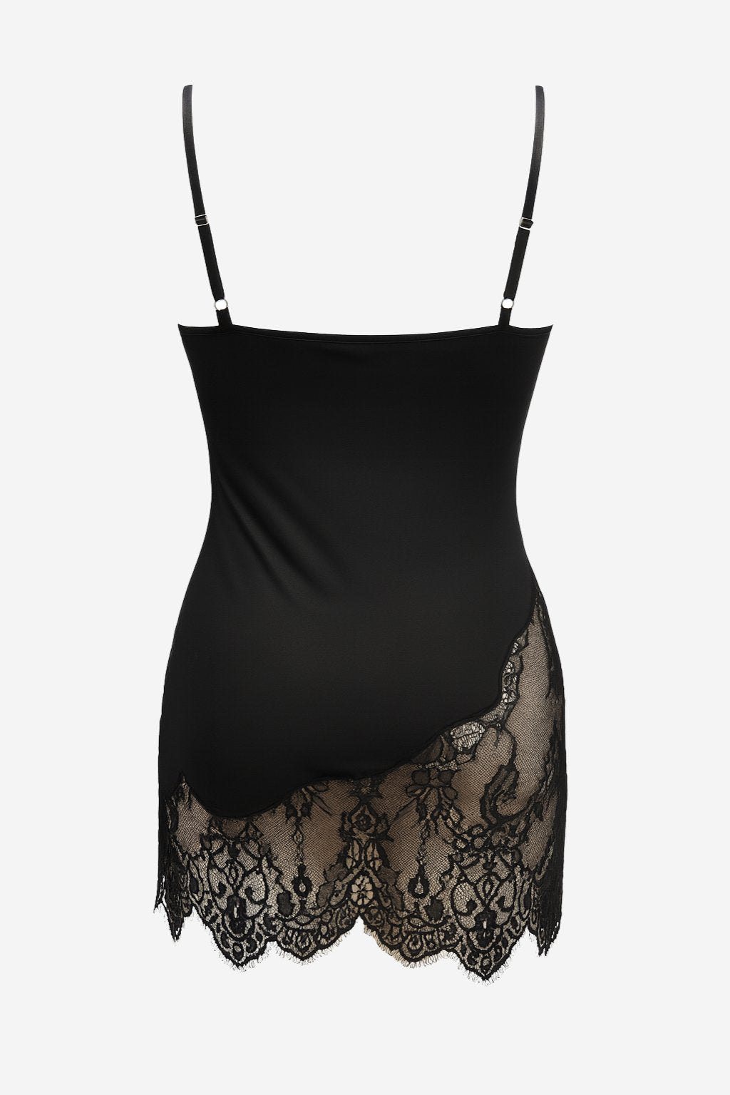KissKill Rozalia lace slip in black back view ghosted