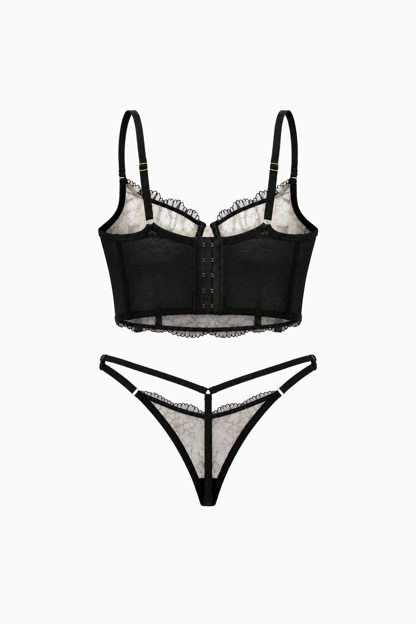 Lace Longline 2 Piece Set Black – Size 8D/10C/12B, XS/S | Archive Sample Secondary image