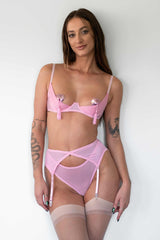 Kayla Garter Suspender Belt Pink