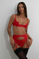 Kayla Garter Suspender Belt Red