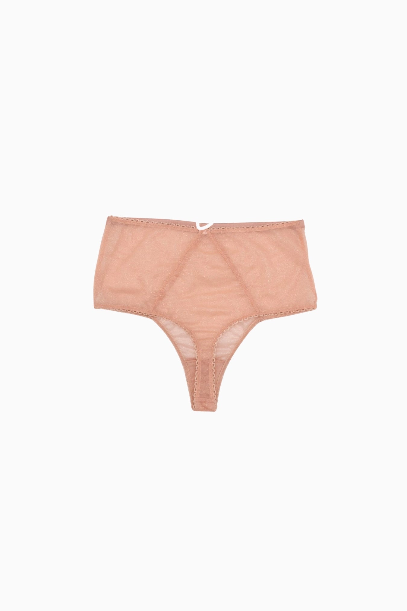 Shimmer Mesh High-Waist G-String Blush – Size S | Archive Sample