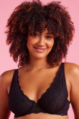 Giselle Lace Plunge Bra Black
