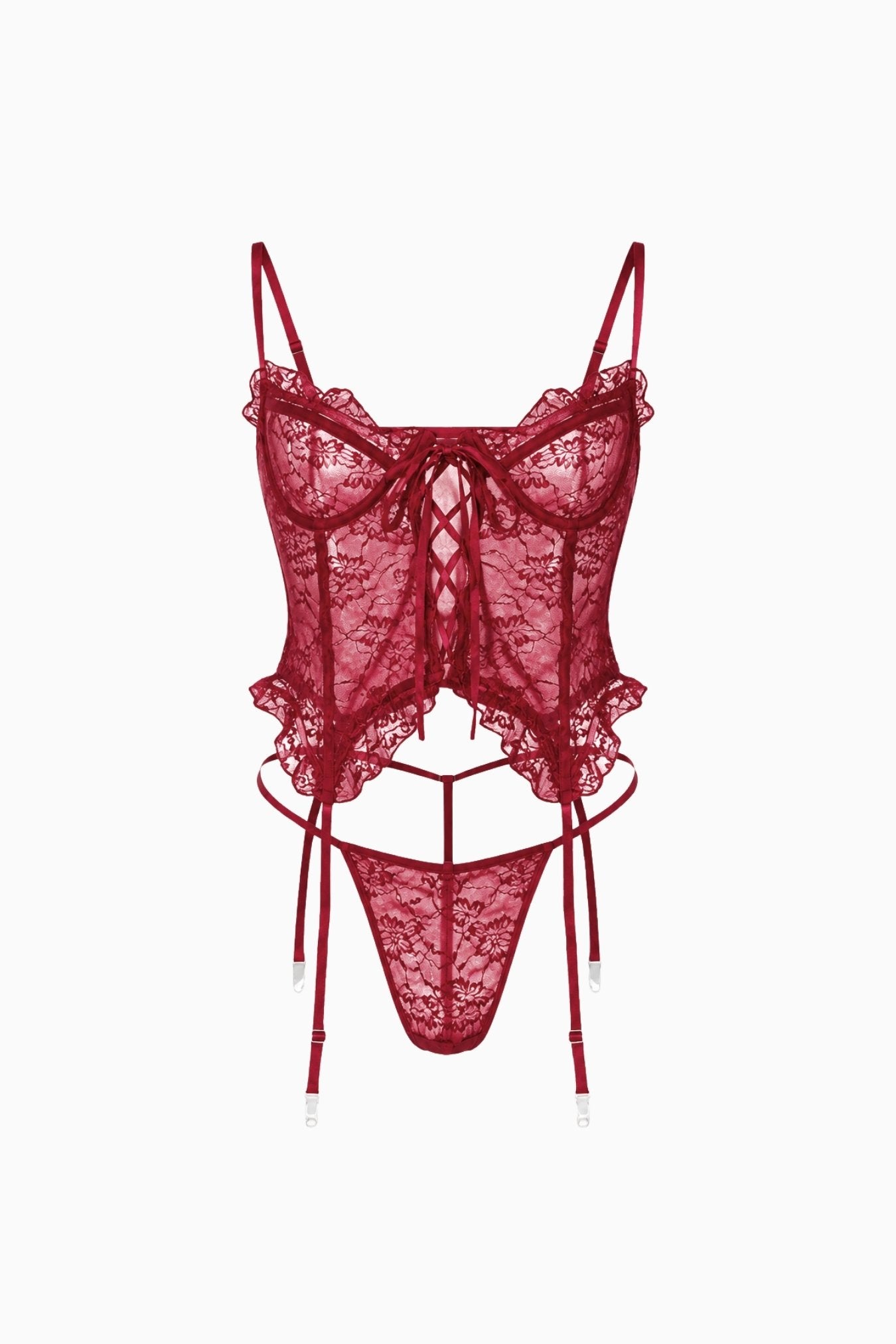 Marisol Lace Bustier Set Red – Size S | Archive Sample Main image