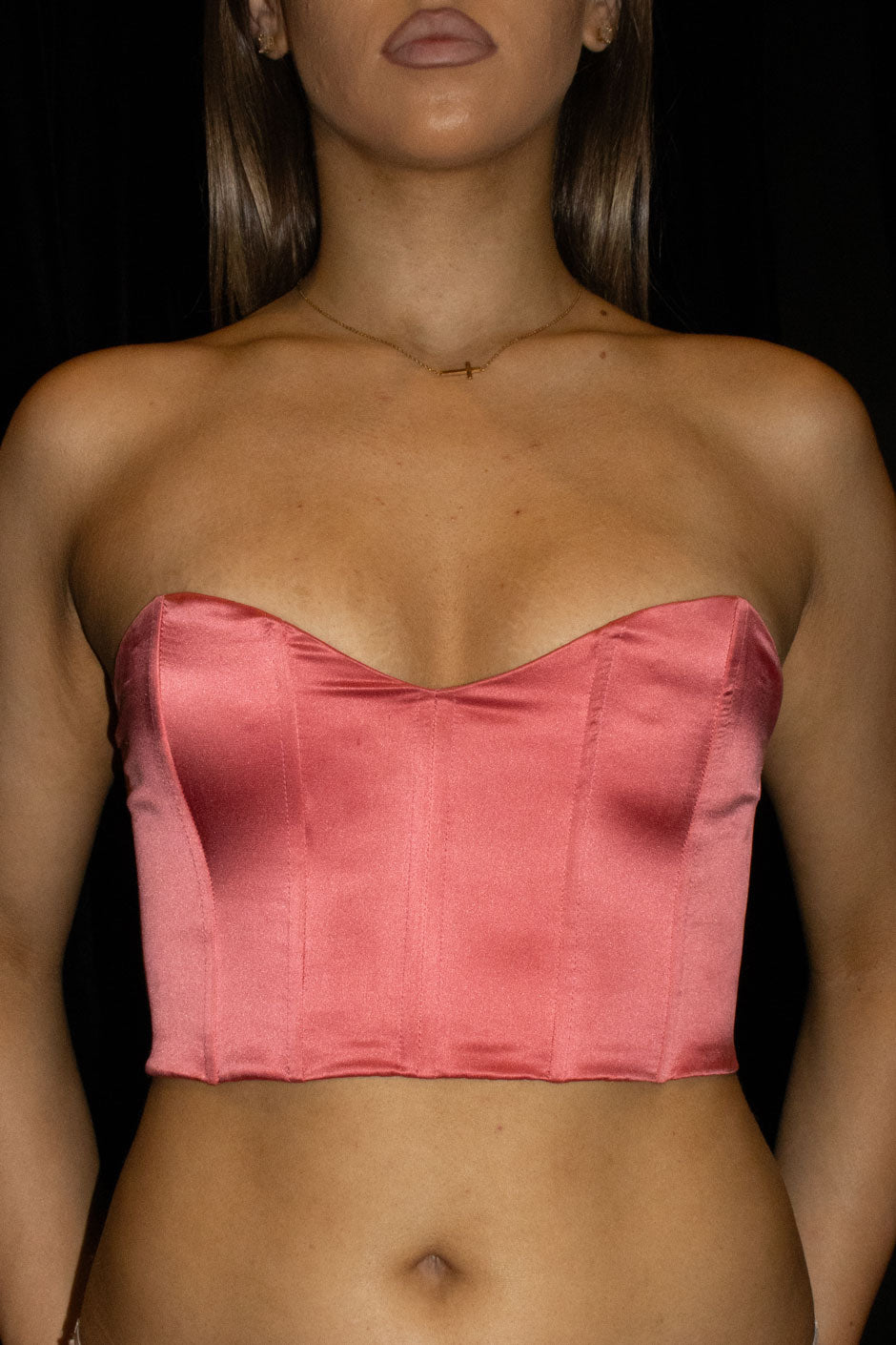 Pink Satin Bustier | Sample Main image