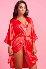 Vixen Satin Robe Red