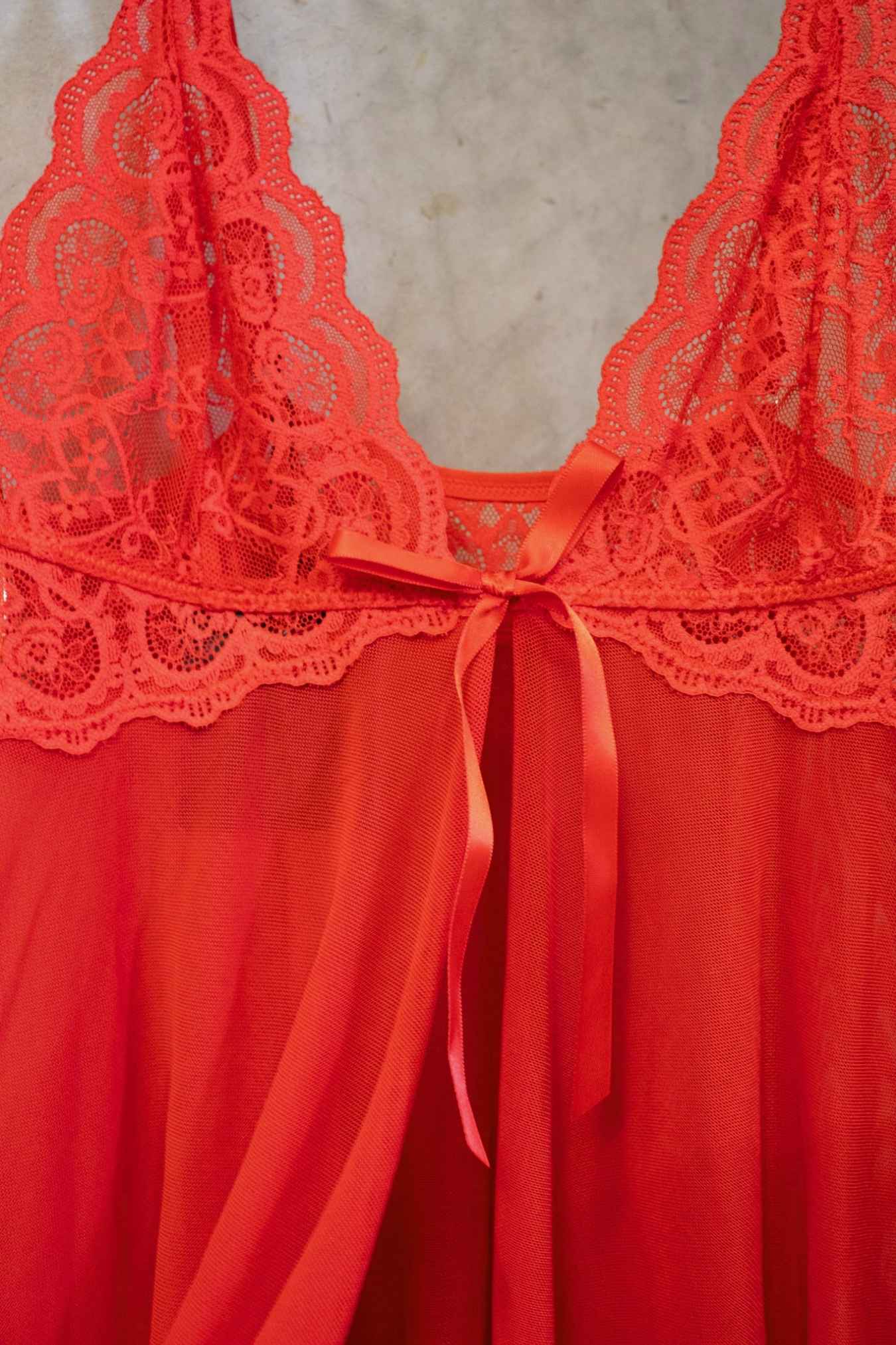 Red Lace Babydoll Slip – Size S | Archive Sample