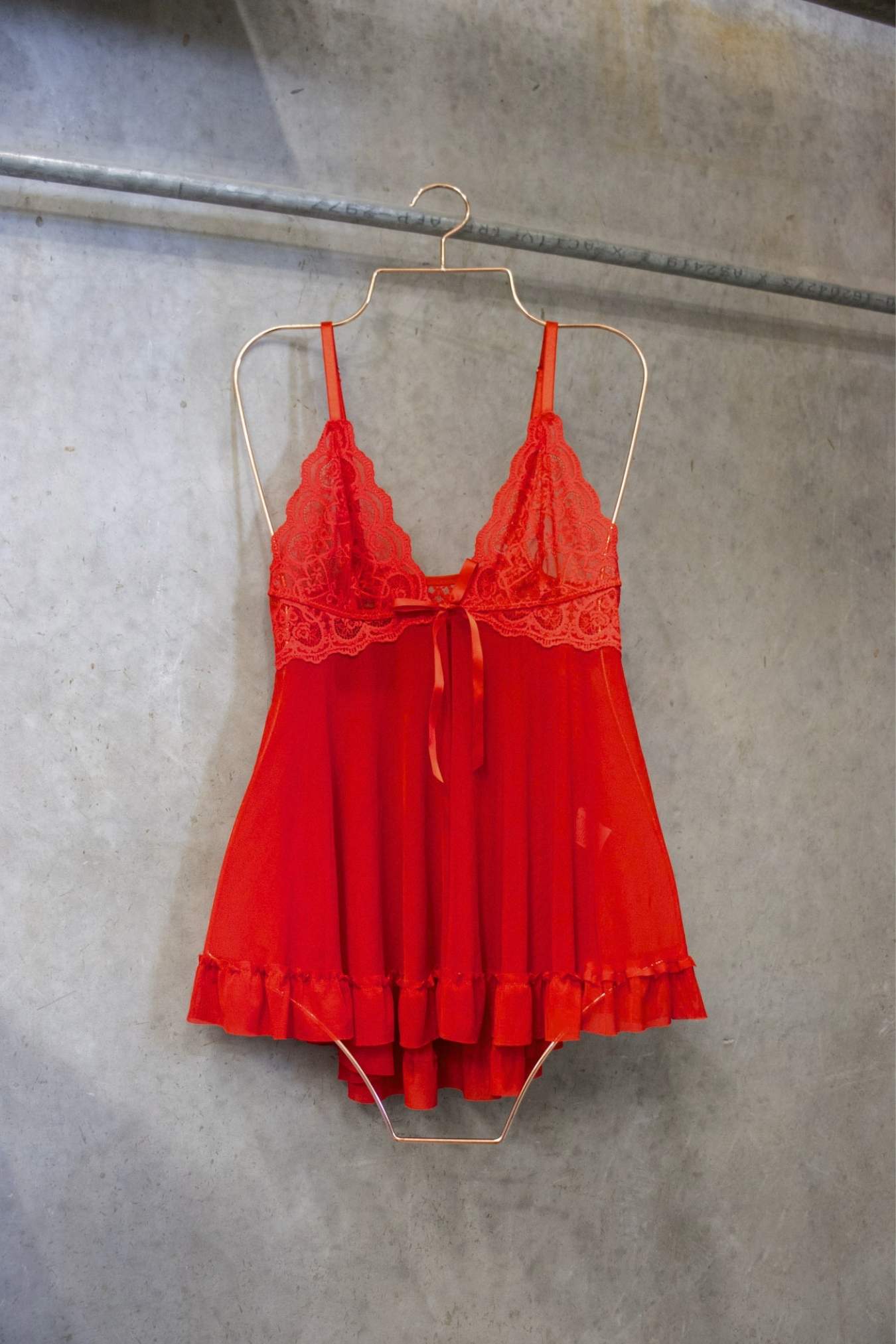 Red Lace Babydoll Slip – Size S | Archive Sample