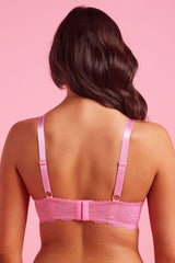 Giselle Lace Plunge Bra Pink