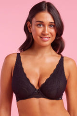 Giselle Lace Plunge Bra Black