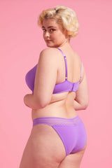 Lily Cotton & Lace Bikini Knicker Purple