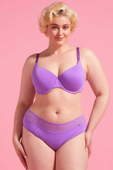 Lily Cotton & Lace Boyleg Knicker Purple