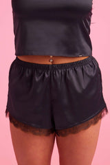 Scarlet Satin Shorts Black