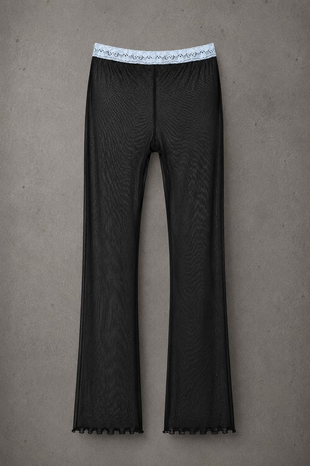 Sheer Mesh Lace Waist Pant Black  – Size S | Archive Sample
