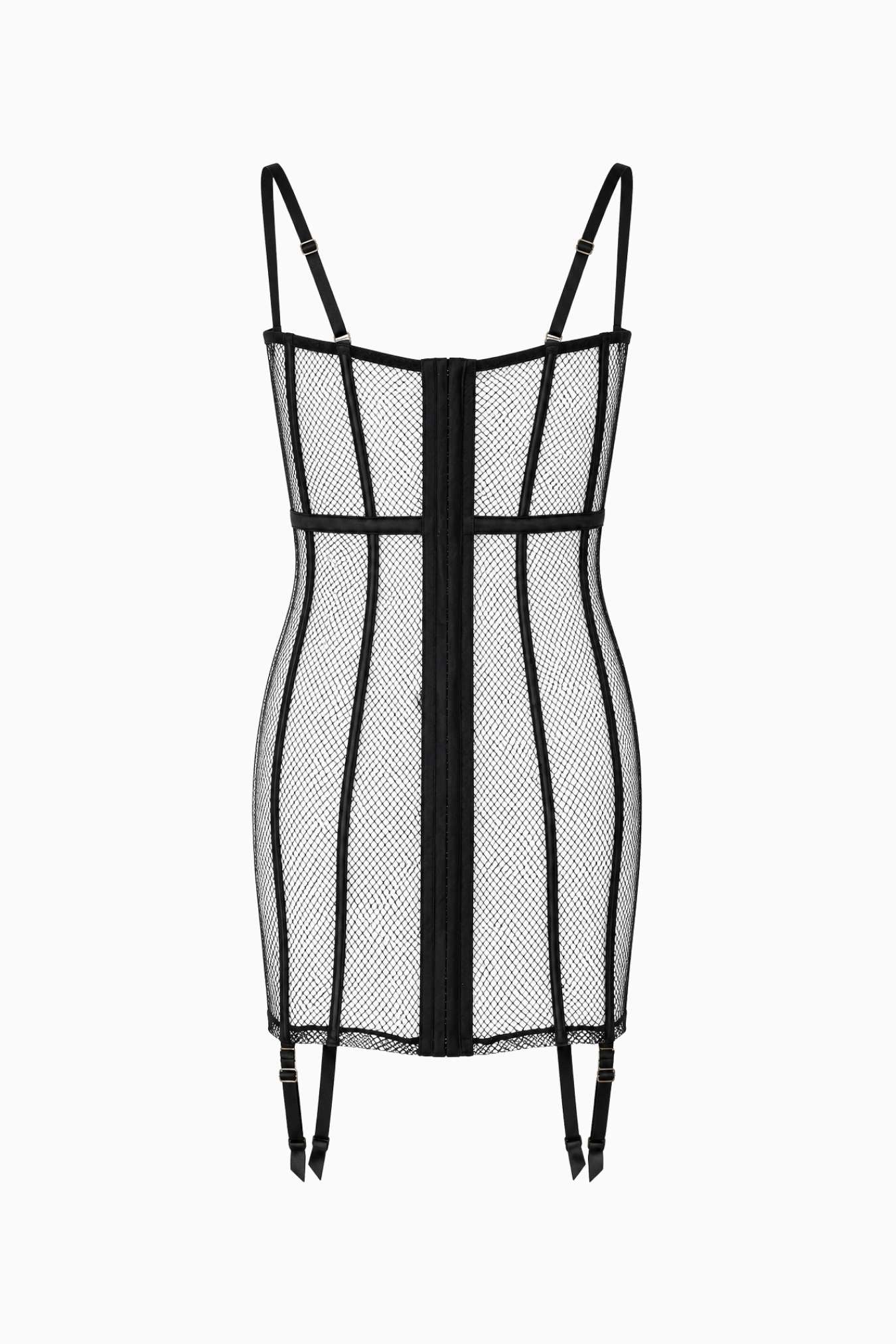 Tatiana Fishnet Bustier Dress Black – Size XXS | Archive Sample
