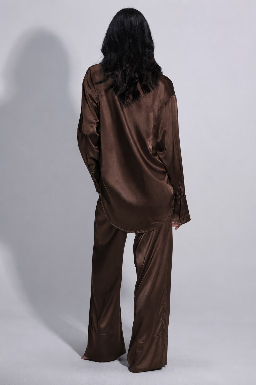 Twyla Silk Pyjama Set Chocolate | Archive Sample