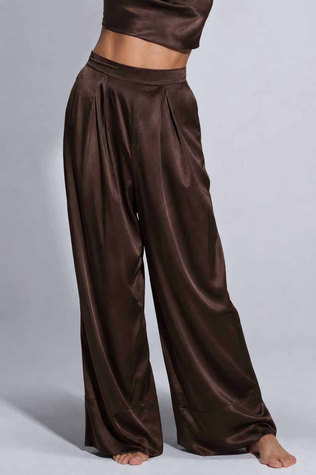 Twyla Silk Pyjama Set Chocolate | Archive Sample