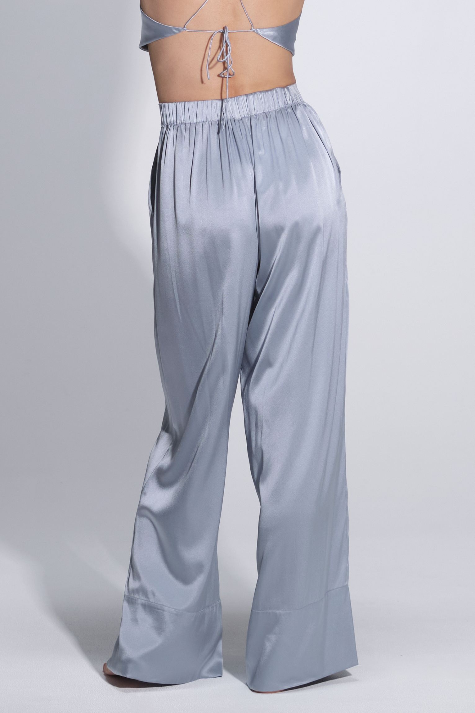 Twyla Silk Pyjama Set Blue - Size S | Archive Sample