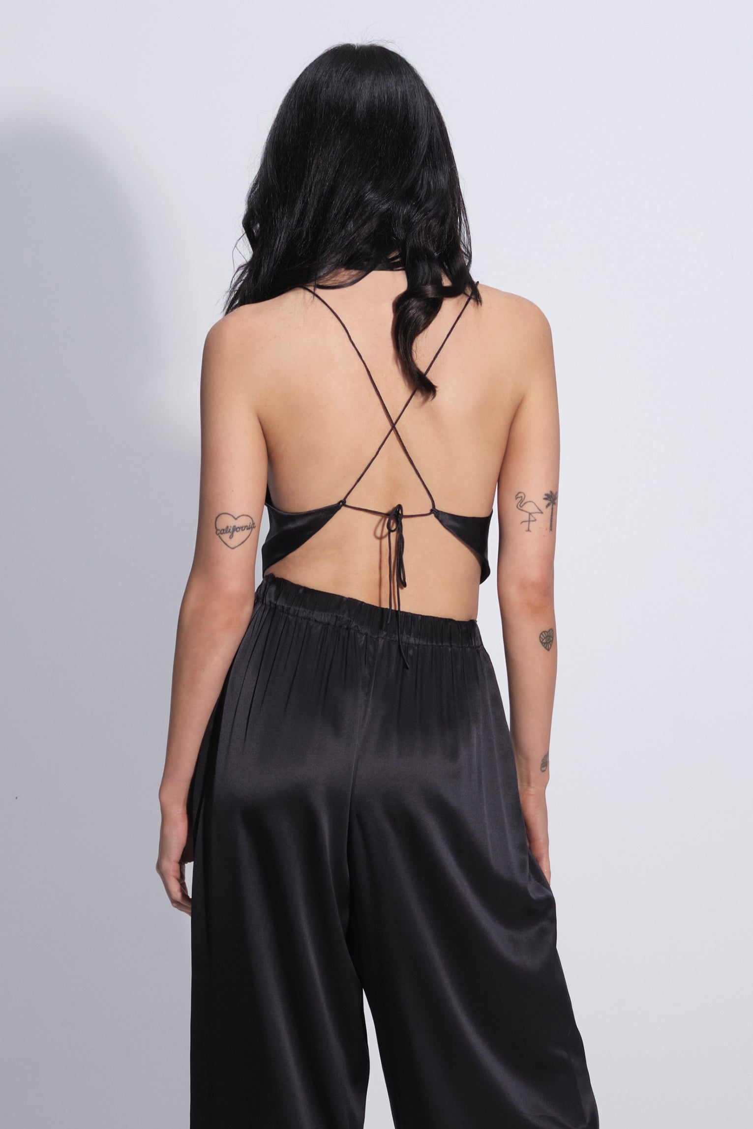 Twyla Silk Cowl Neck Cami Black Secondary image