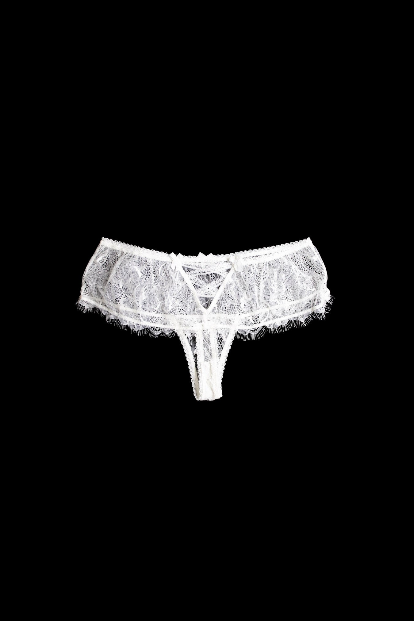 White Lace Eyelash Brief – Size S | Archive Sample Secondary image