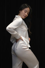 Alex Silk Pyjama Pant White