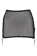 Tatiana Fishnet Spanking Skirt Suspender Black