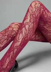 Pantyhose Lace Burgundy