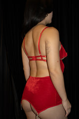 Velvet 3 Piece Bow Set Red