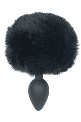 Butt Plug Bunny Tail Silicone Black