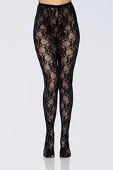 Pantyhose Floral Lace Black