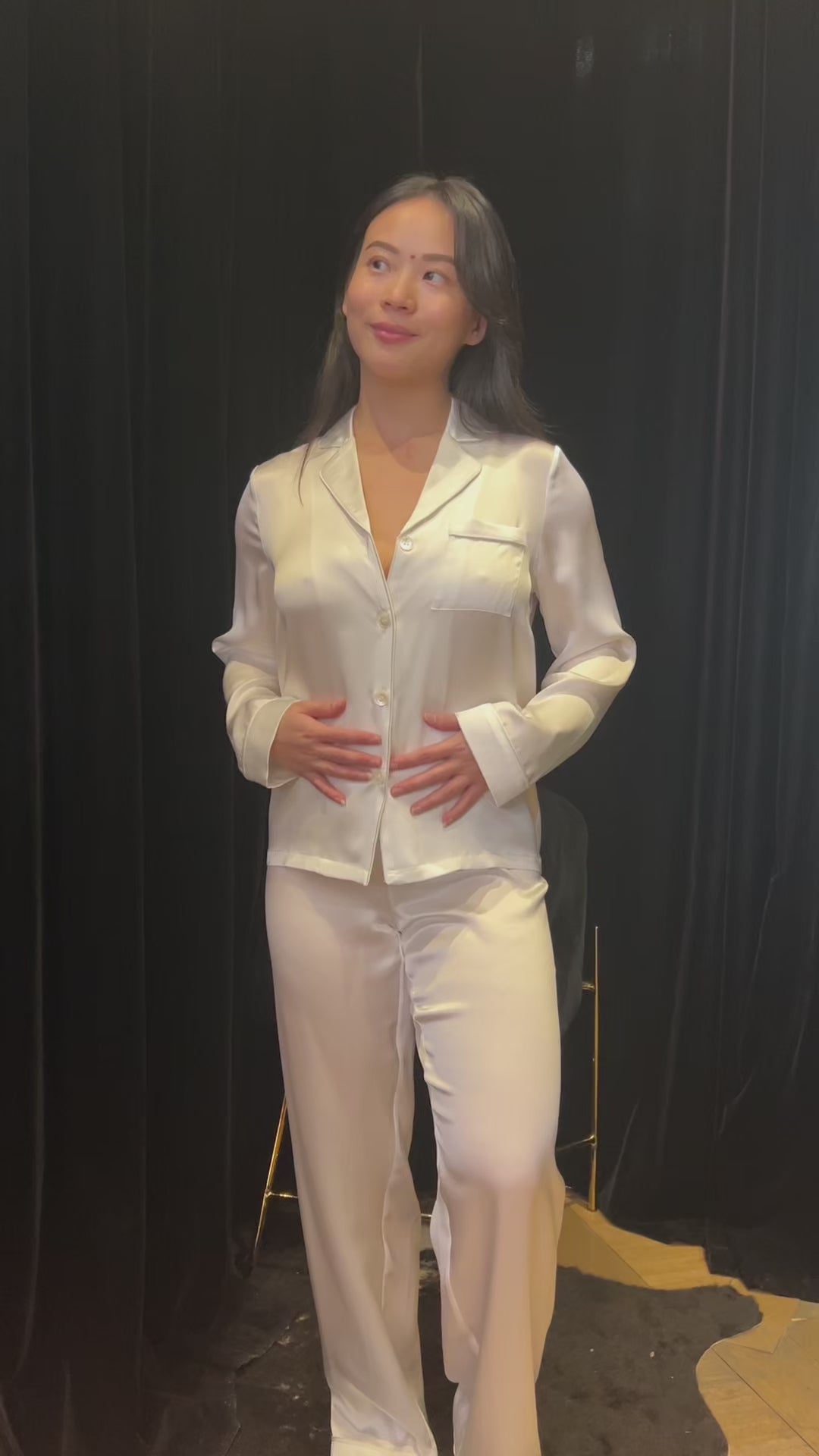 Alex Silk Pyjama Pant White
