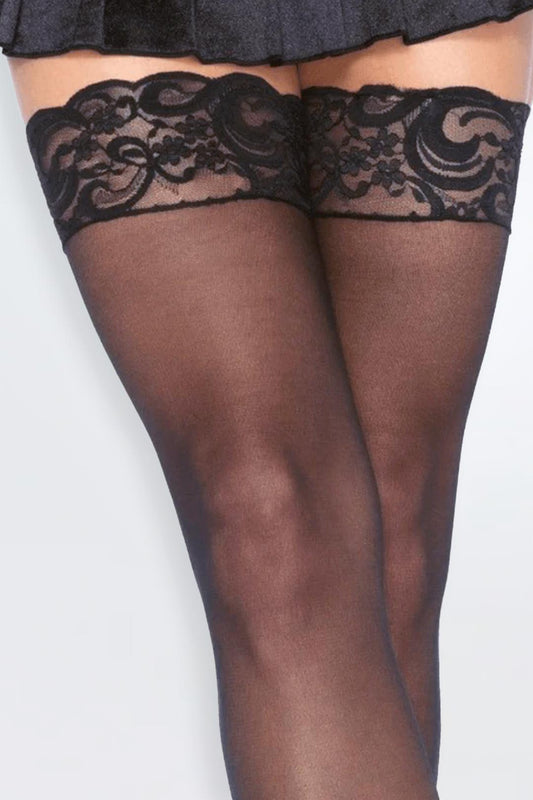 Stockings Lace Top Black