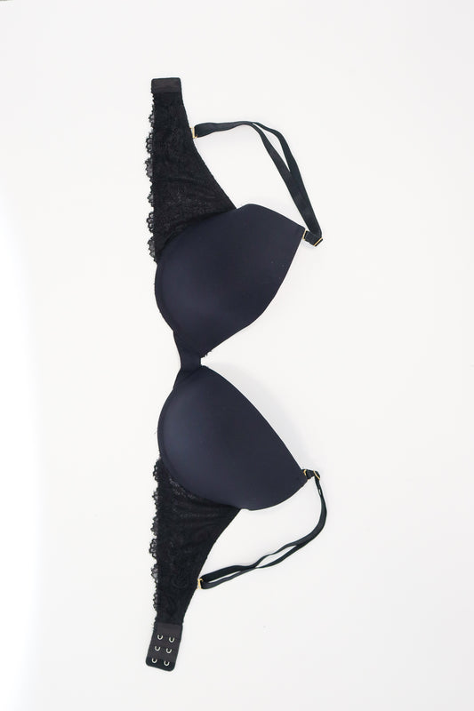 BLACK BRA WITH LACE BACK 14C