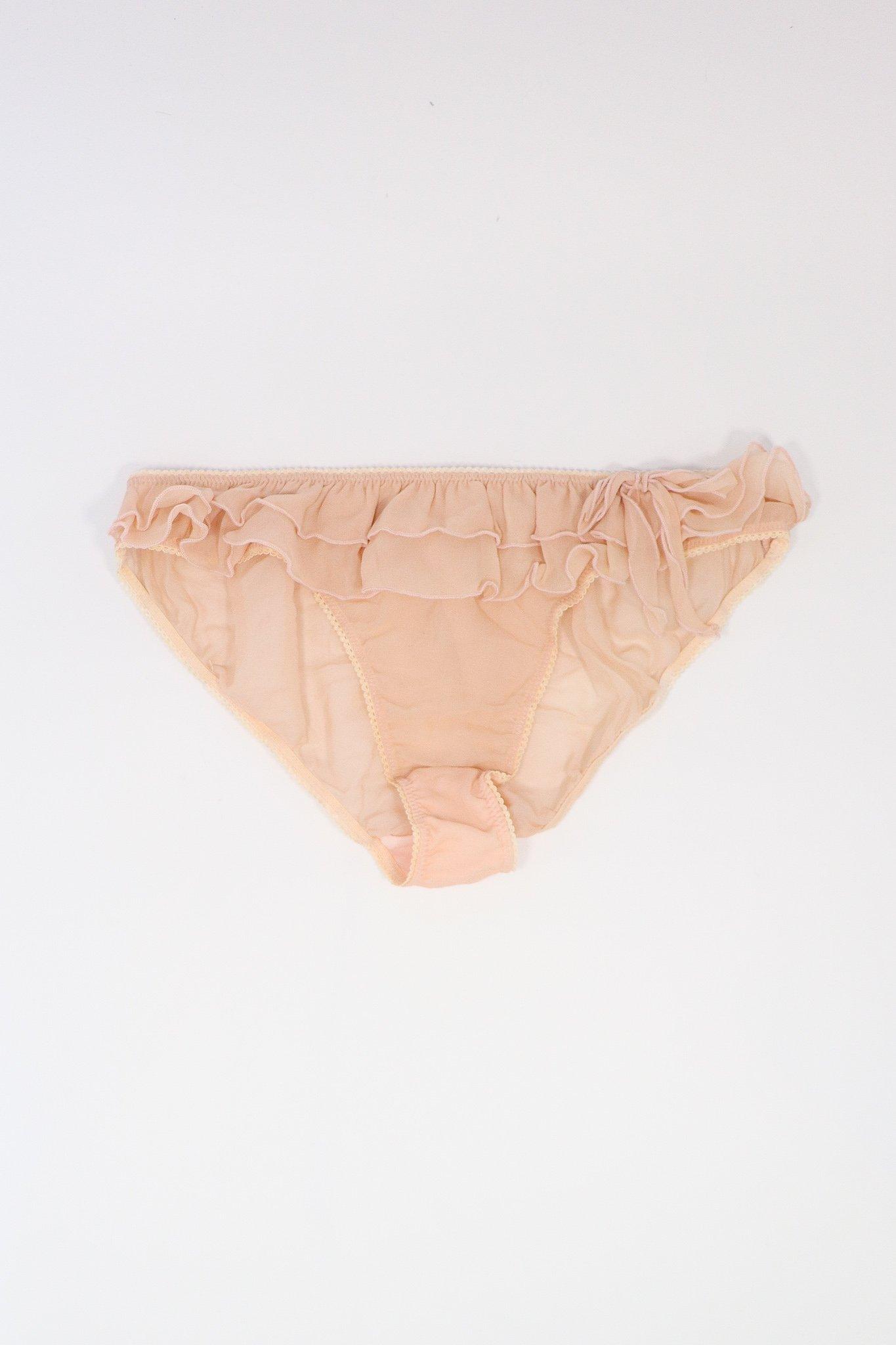 PEACH CHIFFON KNICKER | S | PEACH CHIFFON KNICKER | S | KISSKILL Online Designer Lingerie